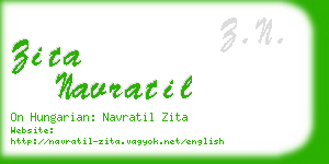 zita navratil business card